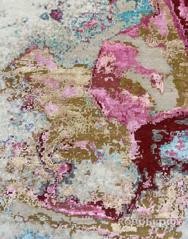 ковер ручной работы Индийский ковер ручной работы из шелка и шерсти 2.97x2.46 — фото 4