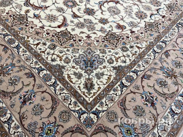 ковер ручной работы Иранский ковер ручной работы из шелка и шерсти Isfahan (Исфахан) 5.1x3.6 — фото 5