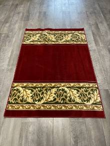 Коврик 1,80 на 1,15 - красный, бежево-зелёные борта, №46