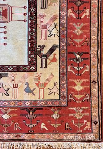 ковер ручной работы Шелковый Иранский ковер ручной работы Sumah (Сумах Сиржан) 2.83x1.95 — фото 2