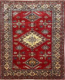 Шелковый Афганский ковер ручной работы Kazakh (Казах) 1.94x1.62 Шелковый Афганский ковер ручной работы Kazakh (Казах) 1.94x1.62