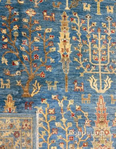 ковер ручной работы Шелковый Афганский ковер ручной работы Waziri (Вазири) 4.21x3.07 — фото 3