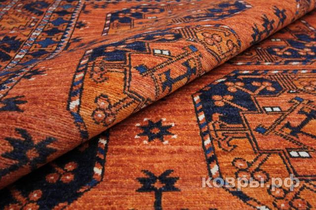 ковер ручной работы Афганский ковер ручной работы из шелка и шерсти Escari (Эскари) 3.73x2.67 — фото 4