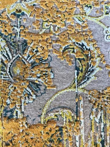 ковер ручной работы Индийский ковер ручной работы из шелка и шерсти 3.02x2.49 — фото 4