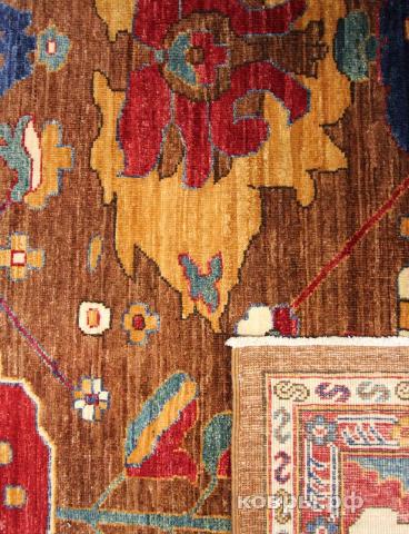 ковер ручной работы Шелковый Афганский ковер ручной работы Сhoubi (Чуби) 4.17x3.02 — фото 2