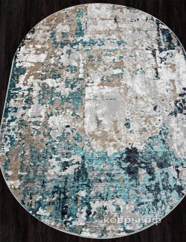 ковер Ковер ALPIN PARADIZE 01632A GREY / TURQUOISE Овал — фото 2