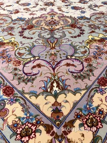 ковер ручной работы Иранский ковер ручной работы из шелка и шерсти Tabriz (Табриз Олия) 6.2x4.03 — фото 3