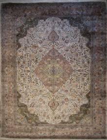 Шелковый Индийский ковер ручной работы Kashmir (Кашмир) 4.33x3