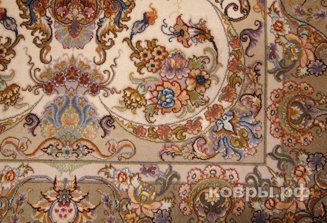 ковер ручной работы Иранский ковер ручной работы из шелка и шерсти Tabriz (Табриз) 1.6x1 — фото 3
