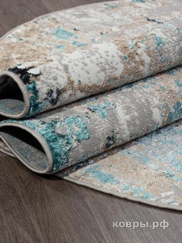 ковер Ковер ALPIN PARADIZE 01632A GREY / TURQUOISE Овал — фото 3