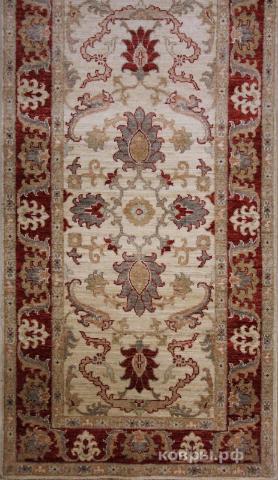 ковер ручной работы Шерстяной Афганский ковер ручной работы Сhoubi Ziegler (Чуби зиглер)  2.88x0.82 — фото 2