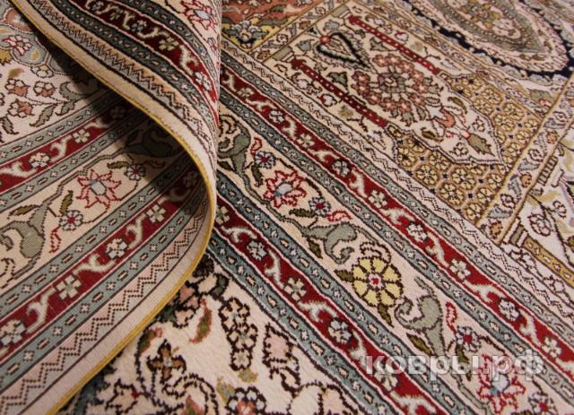 ковер ручной работы Шелковый Китайский ковер ручной работы 4.3x3 — фото 3