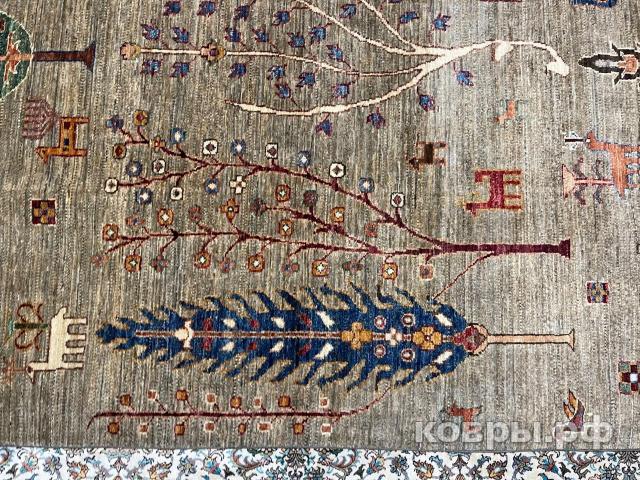 ковер ручной работы Шелковый Афганский ковер ручной работы Сhoubi (Чуби файн) 2.92x2.08 — фото 2