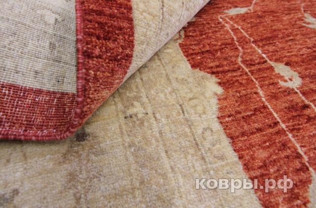 ковер ручной работы Афганский ковер ручной работы из шелка и шерсти Сhoubi Ziegler (Чуби зиглер) 4.03x3.03 — фото 3