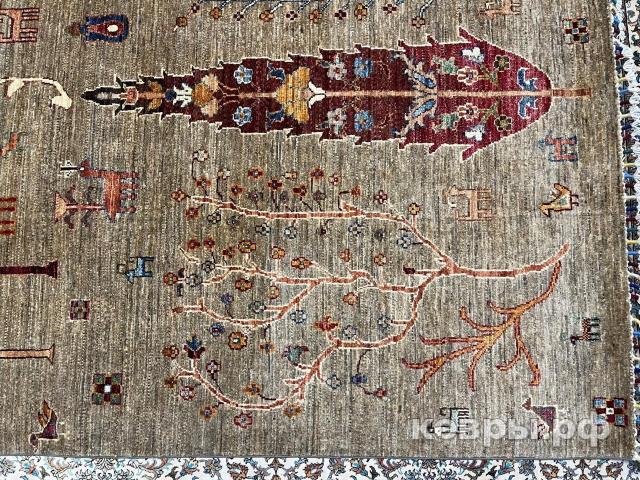 ковер ручной работы Шелковый Афганский ковер ручной работы Сhoubi (Чуби файн) 2.92x2.08 — фото 3