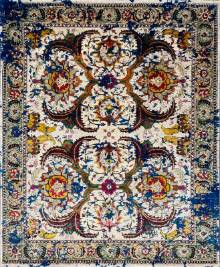 Индийский ковер ручной работы из шелка и шерсти 3.02x2.47