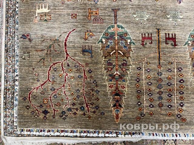 ковер ручной работы Шелковый Афганский ковер ручной работы Сhoubi (Чуби файн) 2.92x2.08 — фото 4