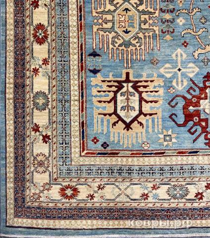 ковер ручной работы Шелковый Афганский ковер ручной работы Kazakh (Казах) 3x2.42 — фото 3