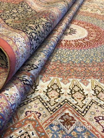 ковер ручной работы Шелковый Китайский ковер ручной работы Hereke (Хереке) 3.73x2.75 — фото 2