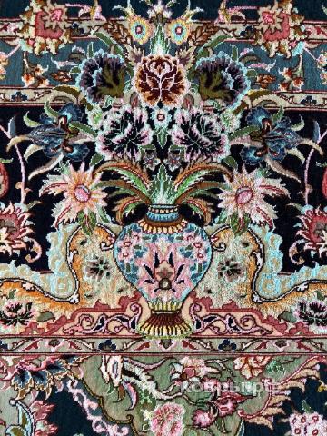 ковер ручной работы Иранский ковер ручной работы из шелка и шерсти Tabriz (Табриз) 3.5x2.5 — фото 2