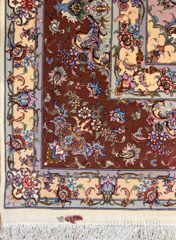 ковер ручной работы Иранский ковер ручной работы из шелка и шерсти Tabriz (Табриз Олия) 6.2x4.03 — фото 5