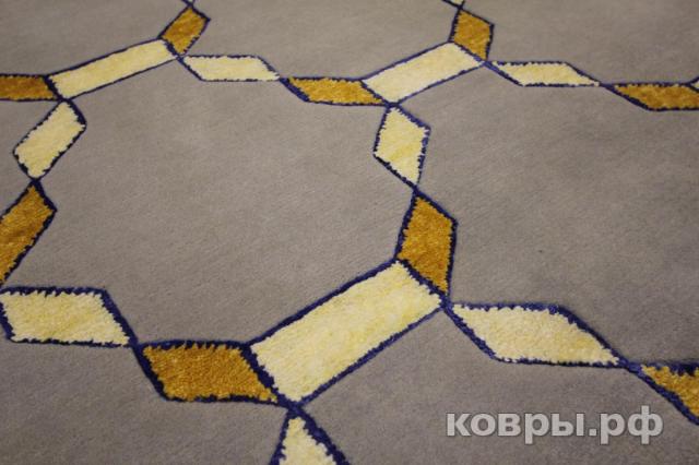 ковер ручной работы Индийский ковер ручной работы из шелка и шерсти 3.7x2.75 — фото 2