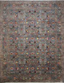 Шелковый Афганский ковер ручной работы Сhoubi (Чуби) 4.4x3.65