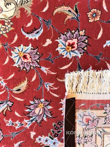 ковер ручной работы Иранский ковер ручной работы из шелка и шерсти Tabriz (Табриз) 3.64x2.5 — фото 2