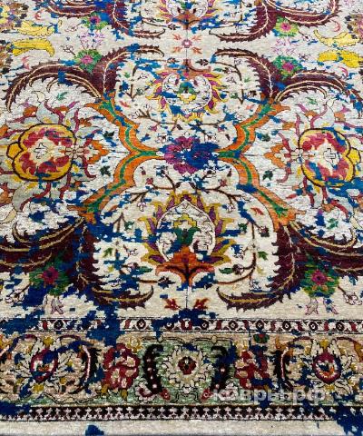 ковер ручной работы Индийский ковер ручной работы из шелка и шерсти 3.02x2.47 — фото 4