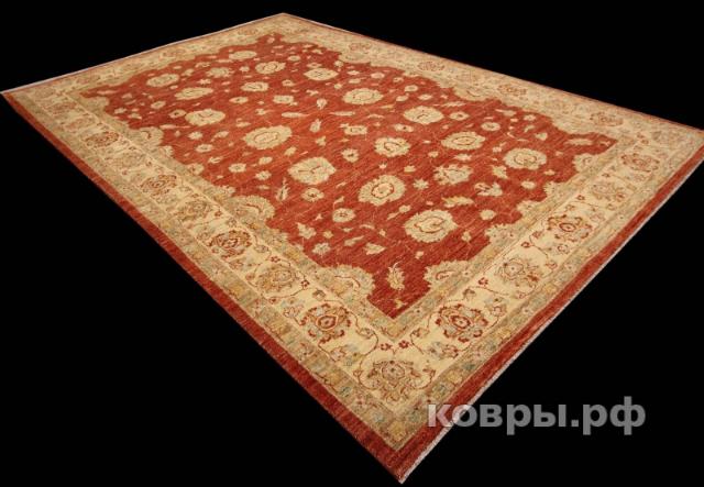 ковер ручной работы Шелковый Афганский ковер ручной работы Сhoubi Ziegler (Чуби зиглер) 2.93x2.05 — фото 2