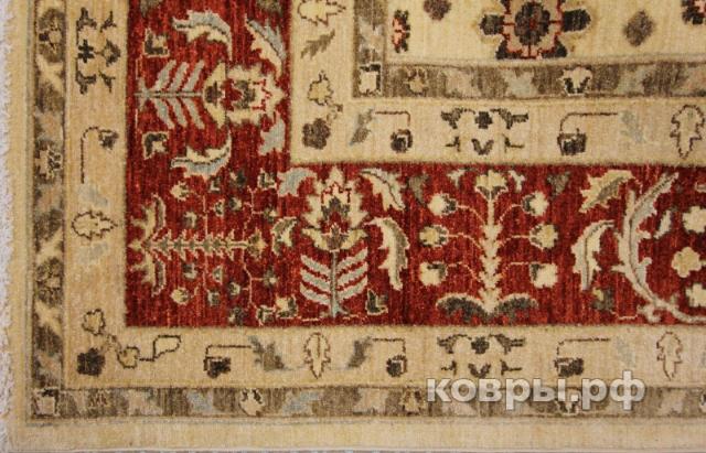 ковер ручной работы Афганский ковер ручной работы из шелка и шерсти Сhoubi Ziegler (Чуби зиглер) 3.68x2.75 — фото 3