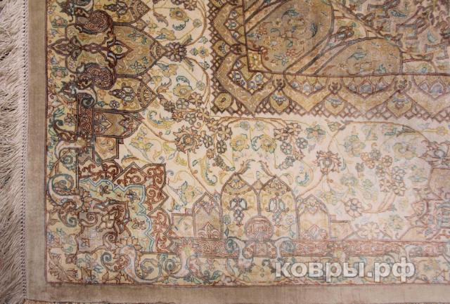 ковер ручной работы Шелковый Иранский ковер ручной работы Qum (Кум Ахмеди) 4.2x2.94 — фото 2