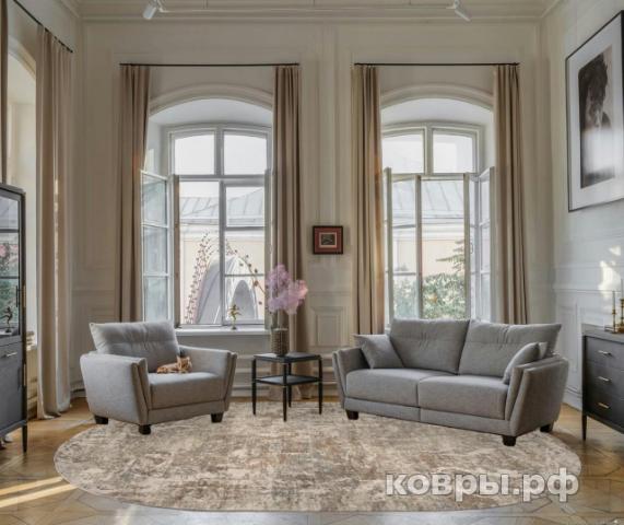 ковер Ковер VALENTIS AFINA F445AF BROWN / CREAM Овал — фото 3