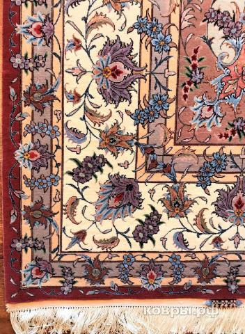 ковер ручной работы Иранский ковер ручной работы из шелка и шерсти Tabriz (Табриз) 3.64x2.5 — фото 3