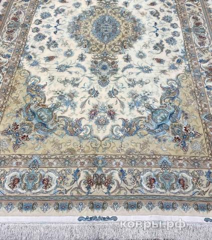 ковер ручной работы Иранский ковер ручной работы из шелка и шерсти Tabriz (Табриз) 2.95x2 — фото 4