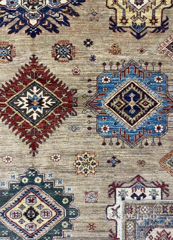 ковер ручной работы Шелковый Афганский ковер ручной работы Kazakh (Казах) 3.92x2.69 — фото 5