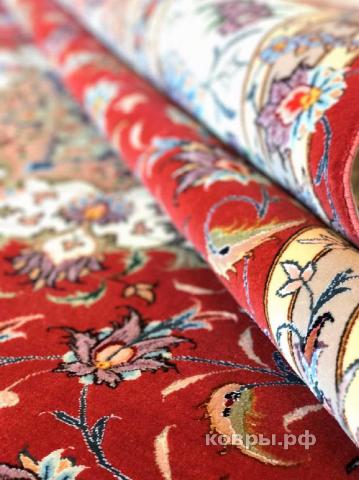 ковер ручной работы Иранский ковер ручной работы из шелка и шерсти Tabriz (Табриз) 3.64x2.5 — фото 4