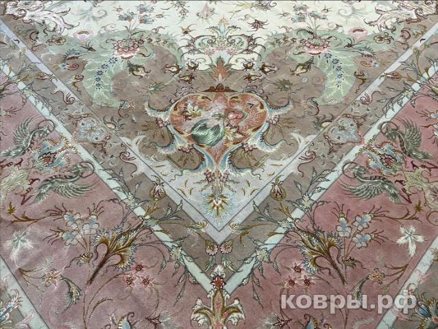 ковер ручной работы Иранский ковер ручной работы из шелка и шерсти Tabriz (Табриз) 6.05x3.95 — фото 7