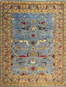 Шелковый Афганский ковер ручной работы Bidjar (Биджар) 3.58x2.72