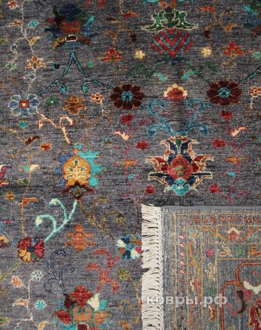 ковер ручной работы Шелковый Афганский ковер ручной работы Сhoubi (Чуби) 4.4x3.65 — фото 4