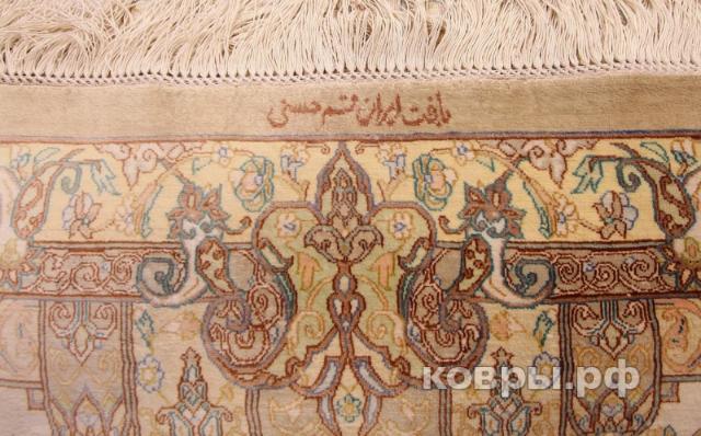 ковер ручной работы Шелковый Иранский ковер ручной работы Qum (Кум Ахмеди) 4.2x2.94 — фото 7