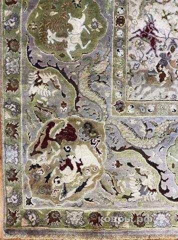 ковер ручной работы Индийский ковер ручной работы из шелка и шерсти 3.61x2.75 — фото 3