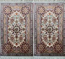 Шелковый Индийский ковер ручной работы Kashmir (Кашмир пара)0.98x0.62