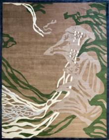 Индийский ковер ручной работы из шелка и шерсти 3.65x4.63