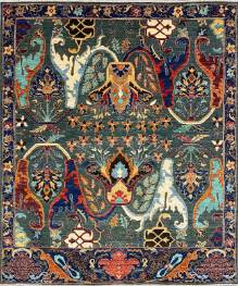 Шелковый Афганский ковер ручной работы Bidjar (Биджар)  2.93x2.48