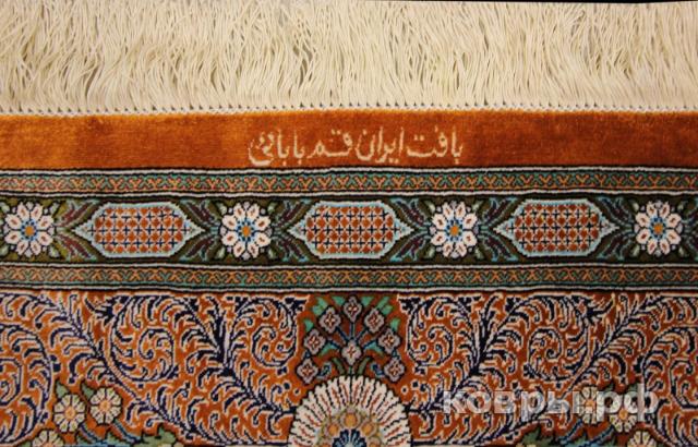 ковер ручной работы Шелковый Иранский ковер ручной работы 3.55x2.43 — фото 5