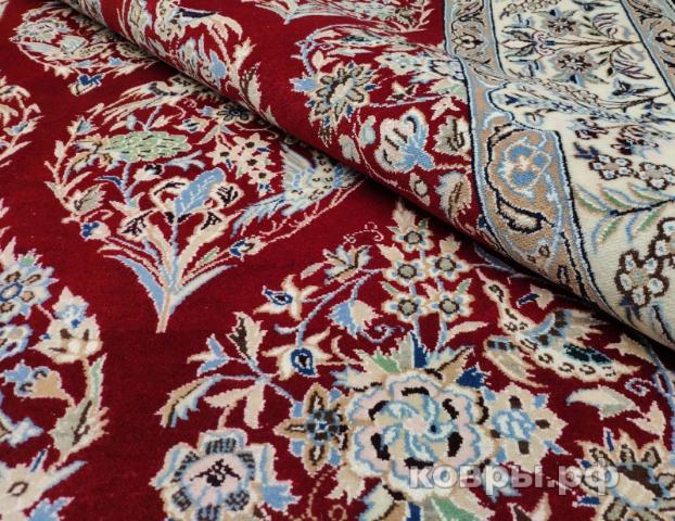 ковер ручной работы Иранский ковер ручной работы из шелка и шерсти Nain (Наин) 3.04x1.93 — фото 2