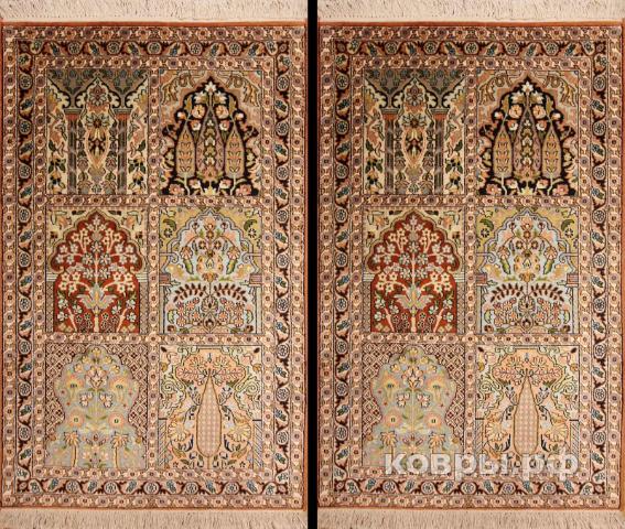 ковер ручной работы Шелковый Индийский ковер ручной работы Kashmir (Кашмир) 1.22x0.75 — фото 2