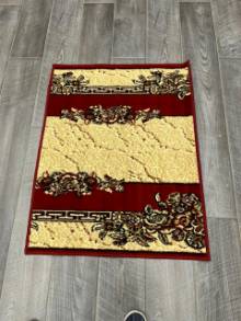 Коврик № 1443,бежево-красный,размер 0,75 на 1 метр