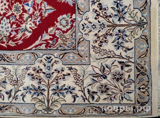 ковер ручной работы Иранский ковер ручной работы из шелка и шерсти Nain (Наин) 3.04x1.93 — фото 3